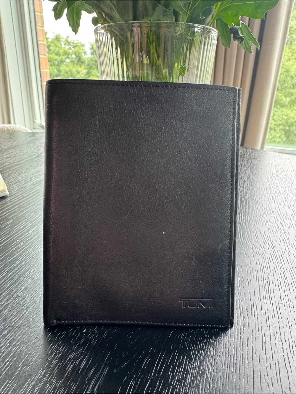 Tumi Black Leather Travel Passport Wallet
